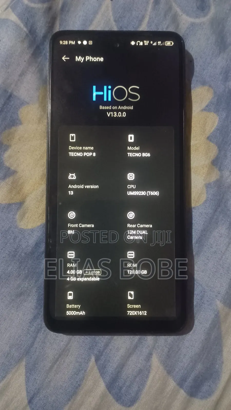 Tecno Pop 8 128 GB Black