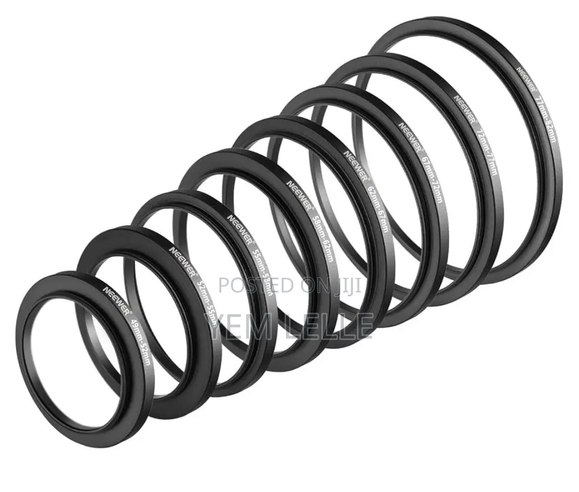 NEEWER 8-Piece Step-Up Adapter Ring Set