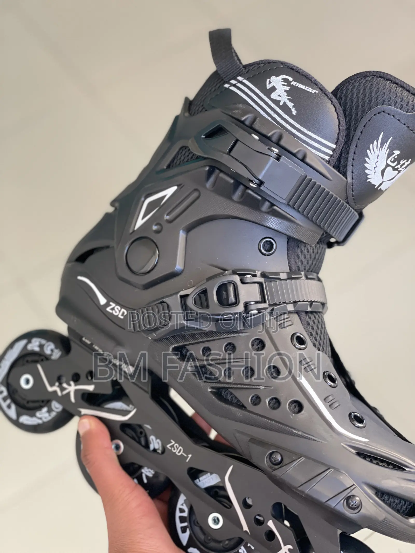 Inline Roller Skates 4 Wheels Black Adult Speed