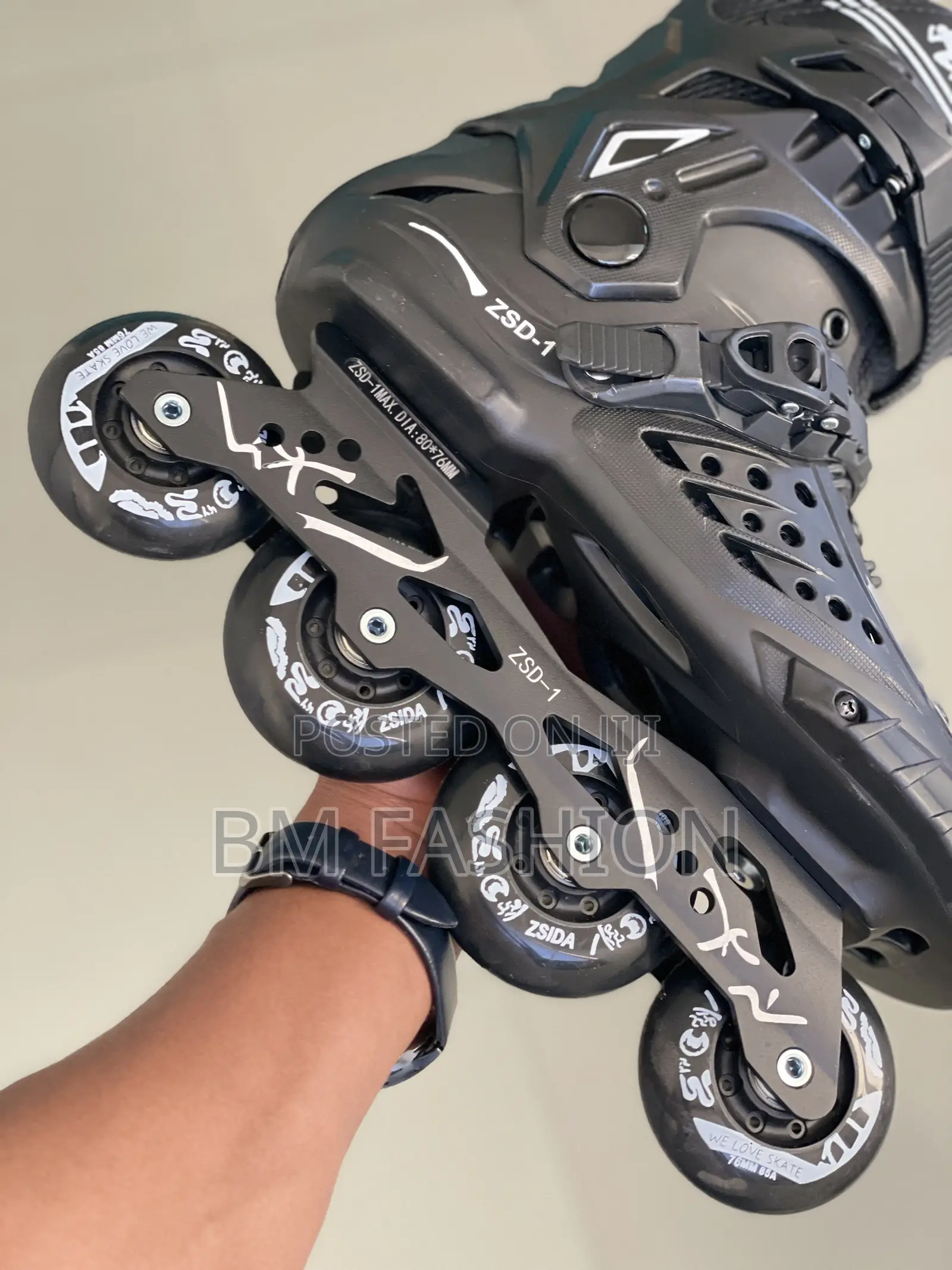 Inline Roller Skates 4 Wheels Black Adult Speed