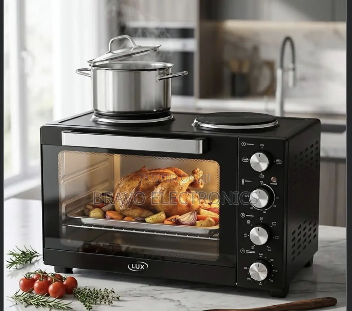 LUX 60L MINI OVEN – 2 HOT PLATES! Bake, Grill & Cook All in ONE!