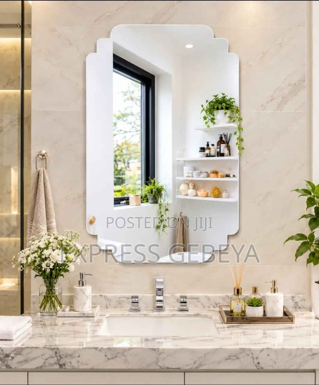 Self Adhesive Decorative Mirror Sticker በቀላሉ ግድግዳችን ላይ የሚለጠፍ መስታወት