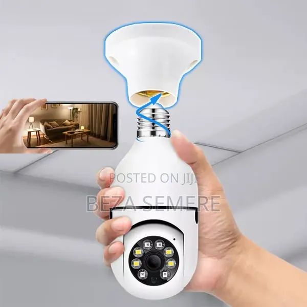 360° E27 Rotating Light Bulb Security Camera – Wireless WiFi, Full HD