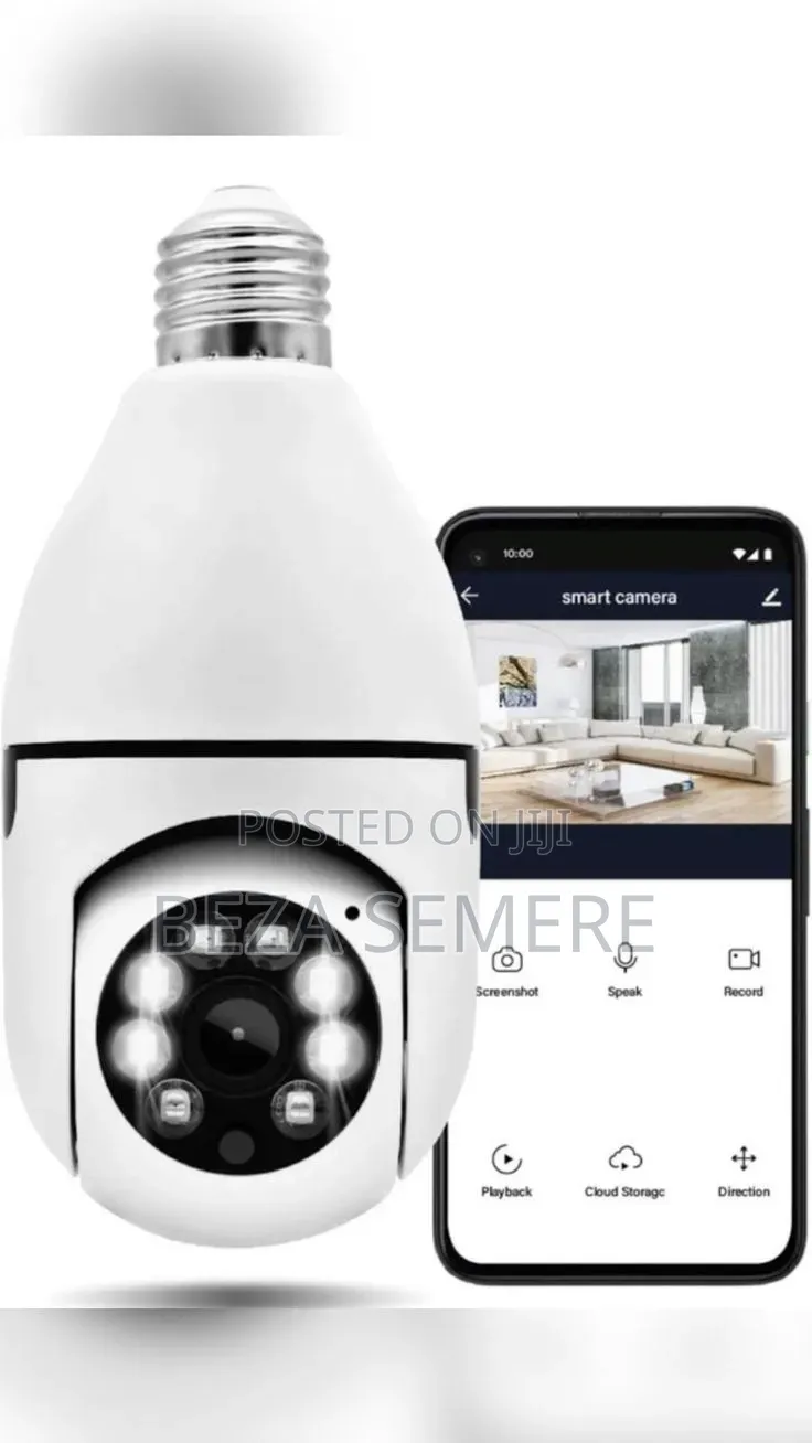 360° Rotating Panoramic Bulb Camera for Shops & Offices – Smart Auto