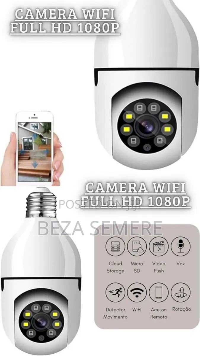 Full-Color Night Vision Rotating Light Bulb Camera – Dual
