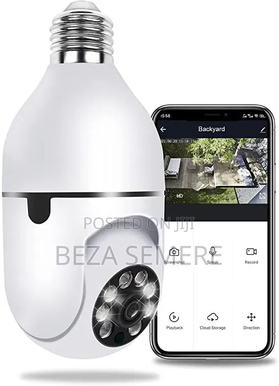 Indoor Rotating Smart Bulb Camera – 360° Baby & Pet Monitor,