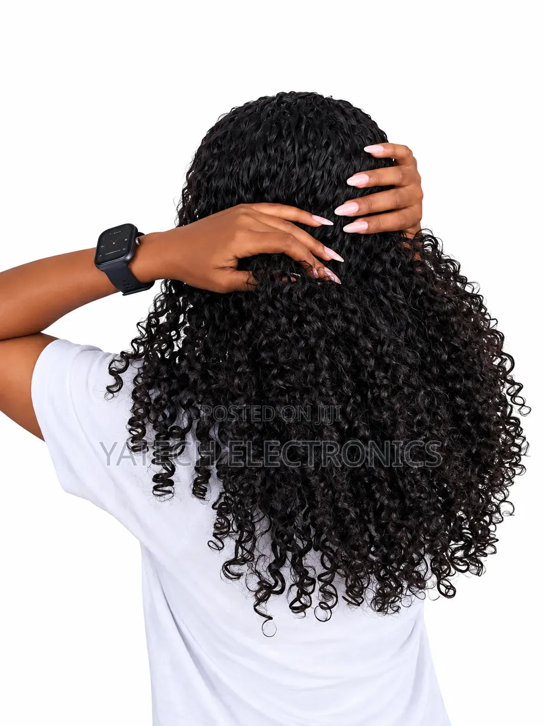 2pcs Pixy 18 Inch Black Curly Human Hair Wig
