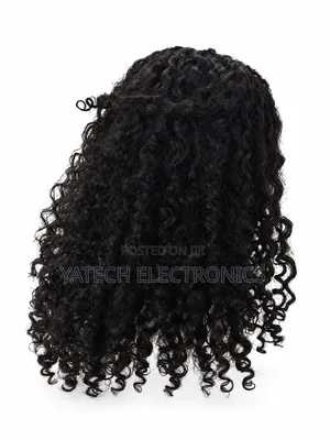 2pcs Pixy 18 Inch Black Curly Human Hair Wig