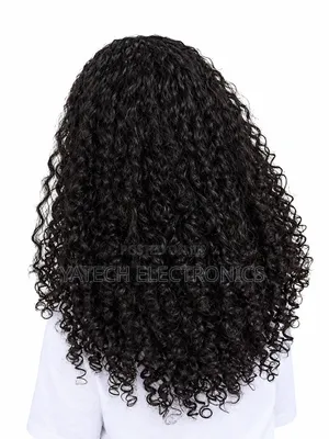 2pcs Pixy 18 Inch Black Curly Human Hair Wig