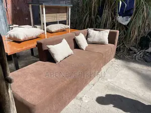 Elegant Brown Sofa Set With Cushions – Slightly Used, 3 Available