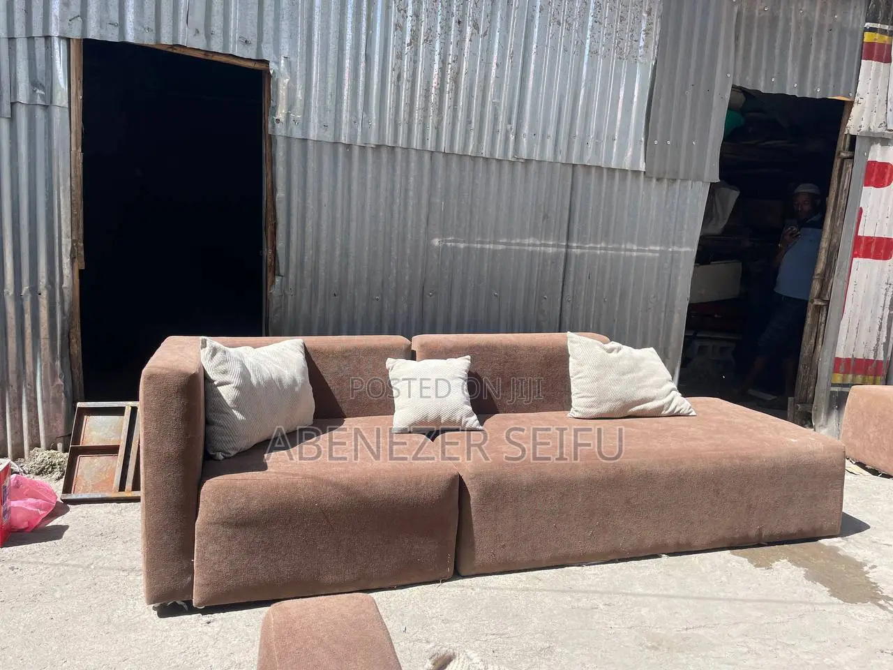 Elegant Brown Sofa Set With Cushions – Slightly Used, 3 Available