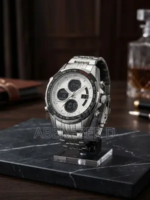 FOLLGA Analog-Digital Luxury Stainless Steel Sports Wristwatch