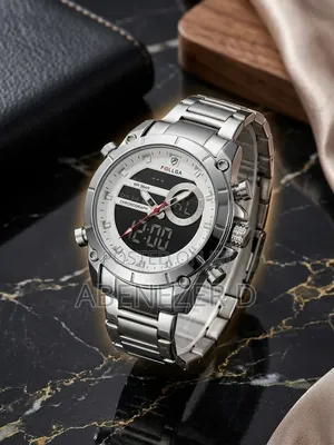 FOLLGA Dual-Display Quartz Wristwatch. It Featuresstainless Steel Case