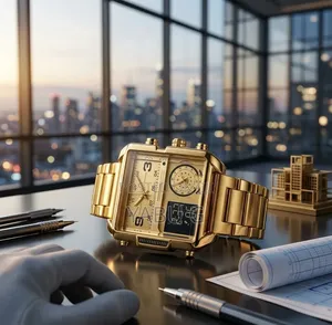 Men's Quartz Stainless Steel Gold Watch