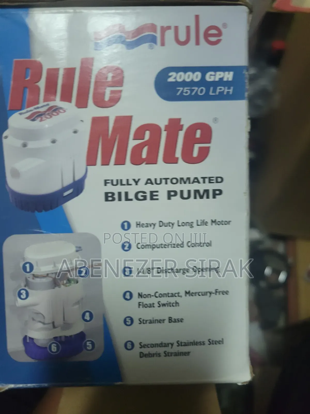 Rule-Mate 2000 GPH Fully Automated Submersible Bilge Pump