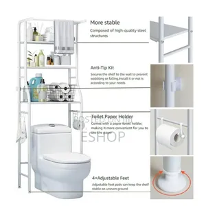 Made From Strong Metal With Mesh Shelves, It Holds Toiletries, Towels,