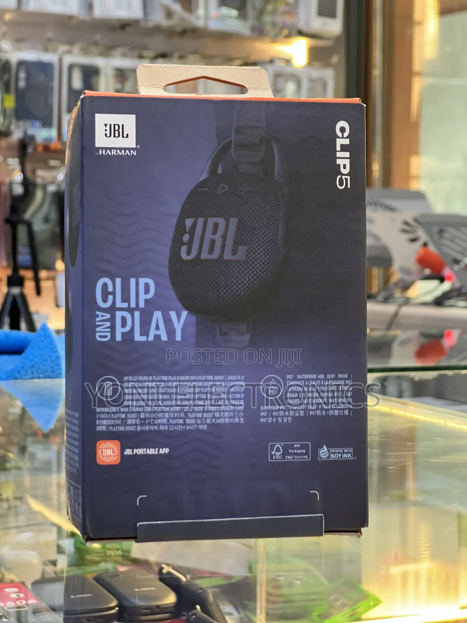 Original JBL Clip 5 Portable Bluetooth Speaker (Blue)