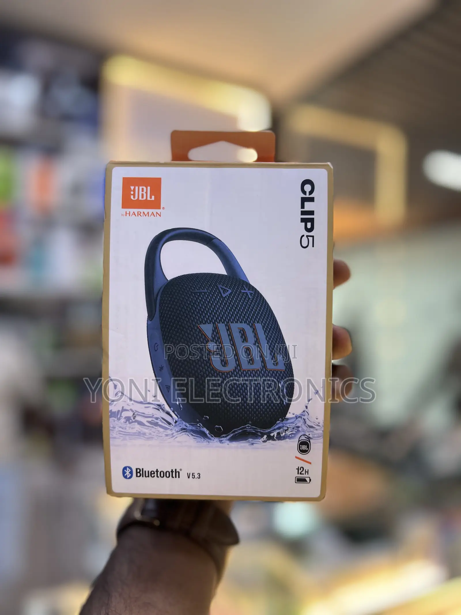 Original JBL Clip 5 Portable Bluetooth Speaker (Blue)