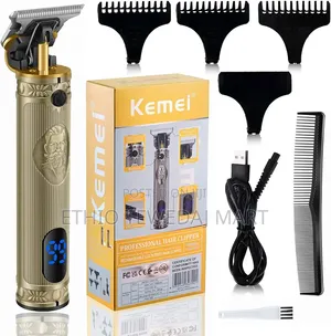 Kemei Professional Rechargeable Hair Clipper Beard Trimmer የፀጉር መቁረጫ