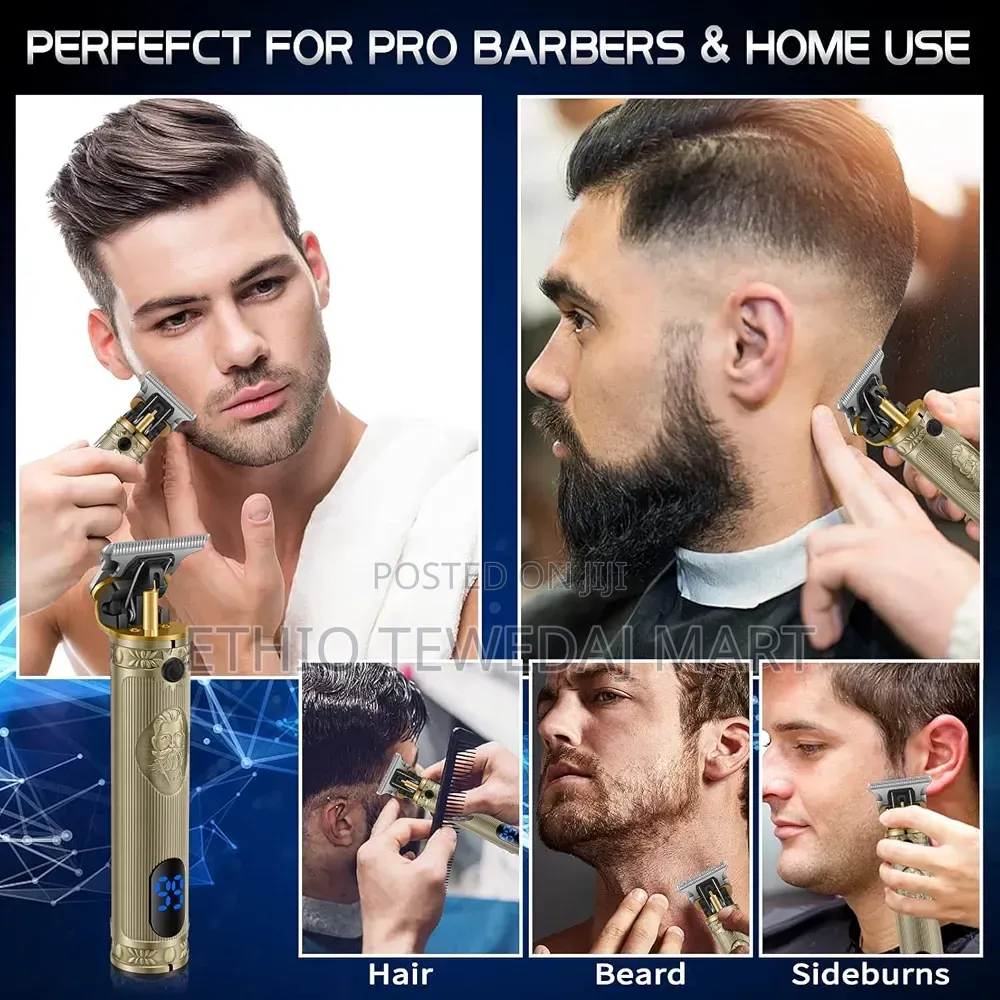 Kemei Professional Rechargeable Hair Clipper Beard Trimmer የፀጉር መቁረጫ