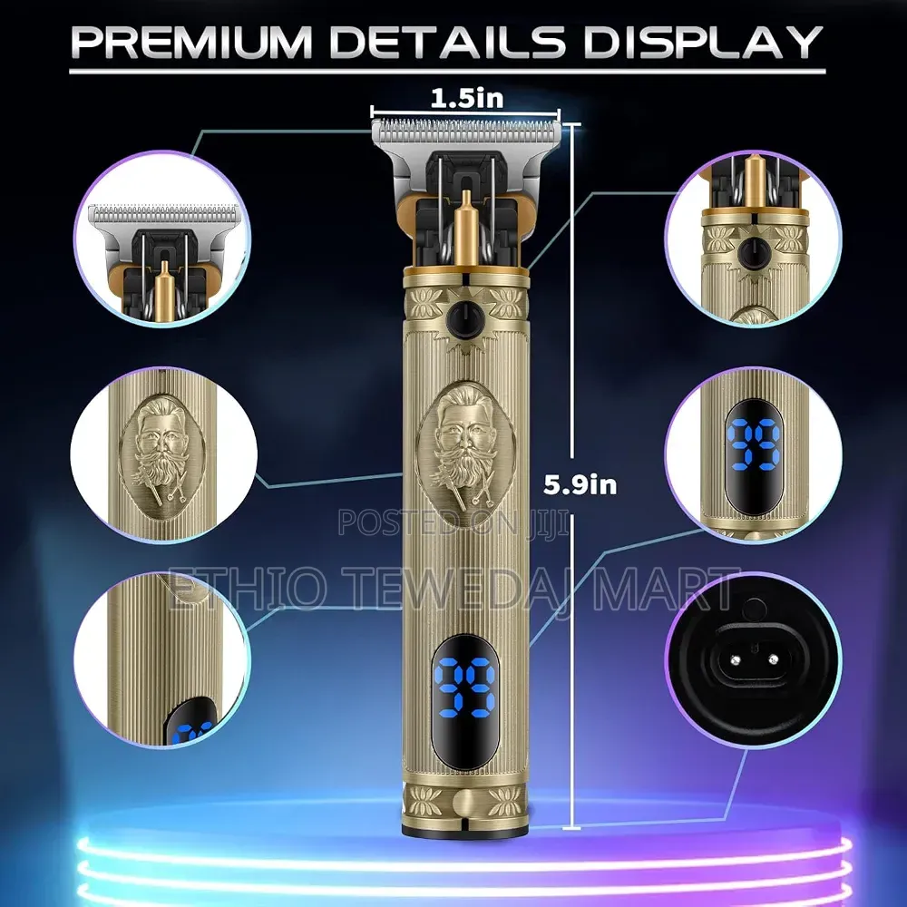 Kemei Professional Rechargeable Hair Clipper Beard Trimmer የፀጉር መቁረጫ