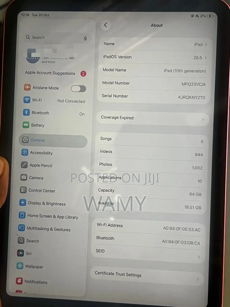 Apple iPad 10.2 (2020) 64 GB Pink