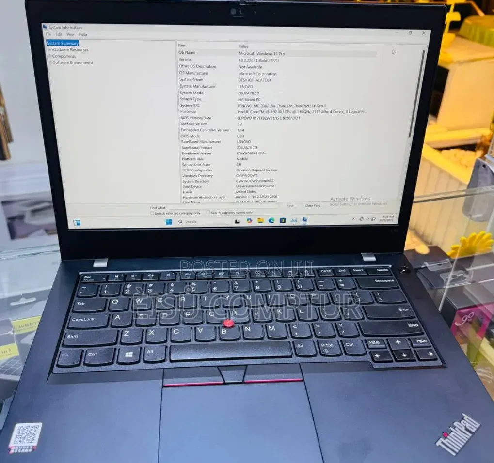 New Laptop Lenovo L14 G1 8GB Intel Core i5 SSD 256GB