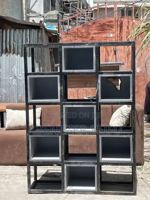 MDF and Metal Display Shelf Cabinet-Slightly Used