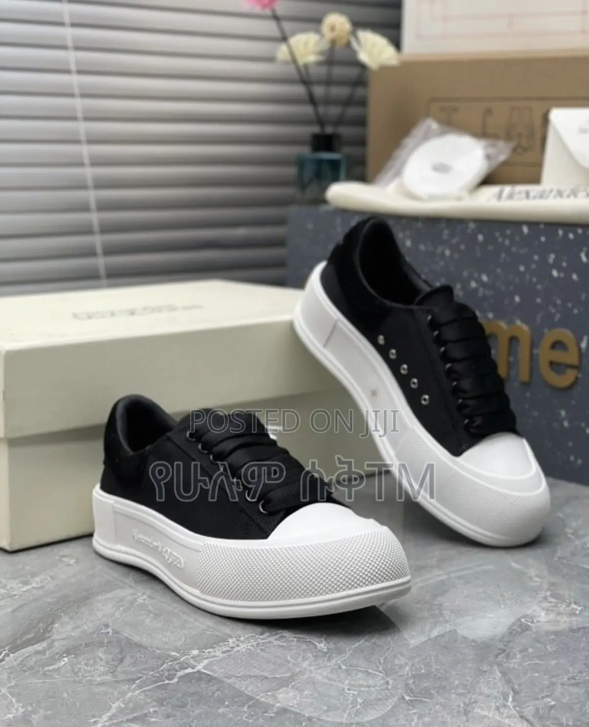 Alexander McQueen Deck Plimsoll ‘Black/White’ Men’s Shoes