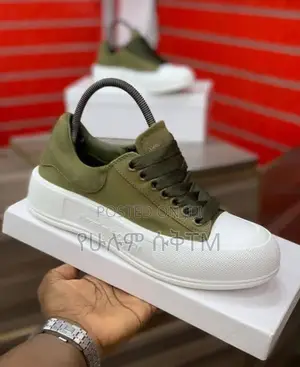 Alexander McQueen Deck Plimsoll ‘Olive/White’ Men’s Shoes