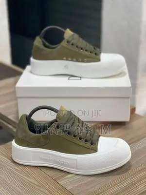 Alexander McQueen Deck Plimsoll ‘Olive/White’ Men’s Shoes