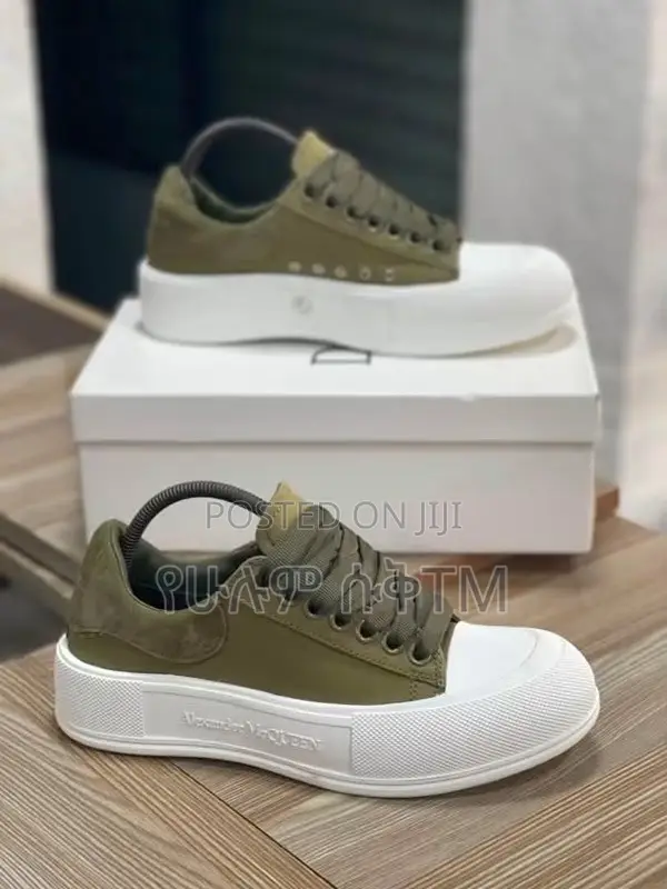 Alexander McQueen Deck Plimsoll ‘Olive/White’ Men’s Shoes