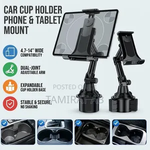 Universal Car Cup Holder Mount for Phone & Tablet (4.7" - 14")