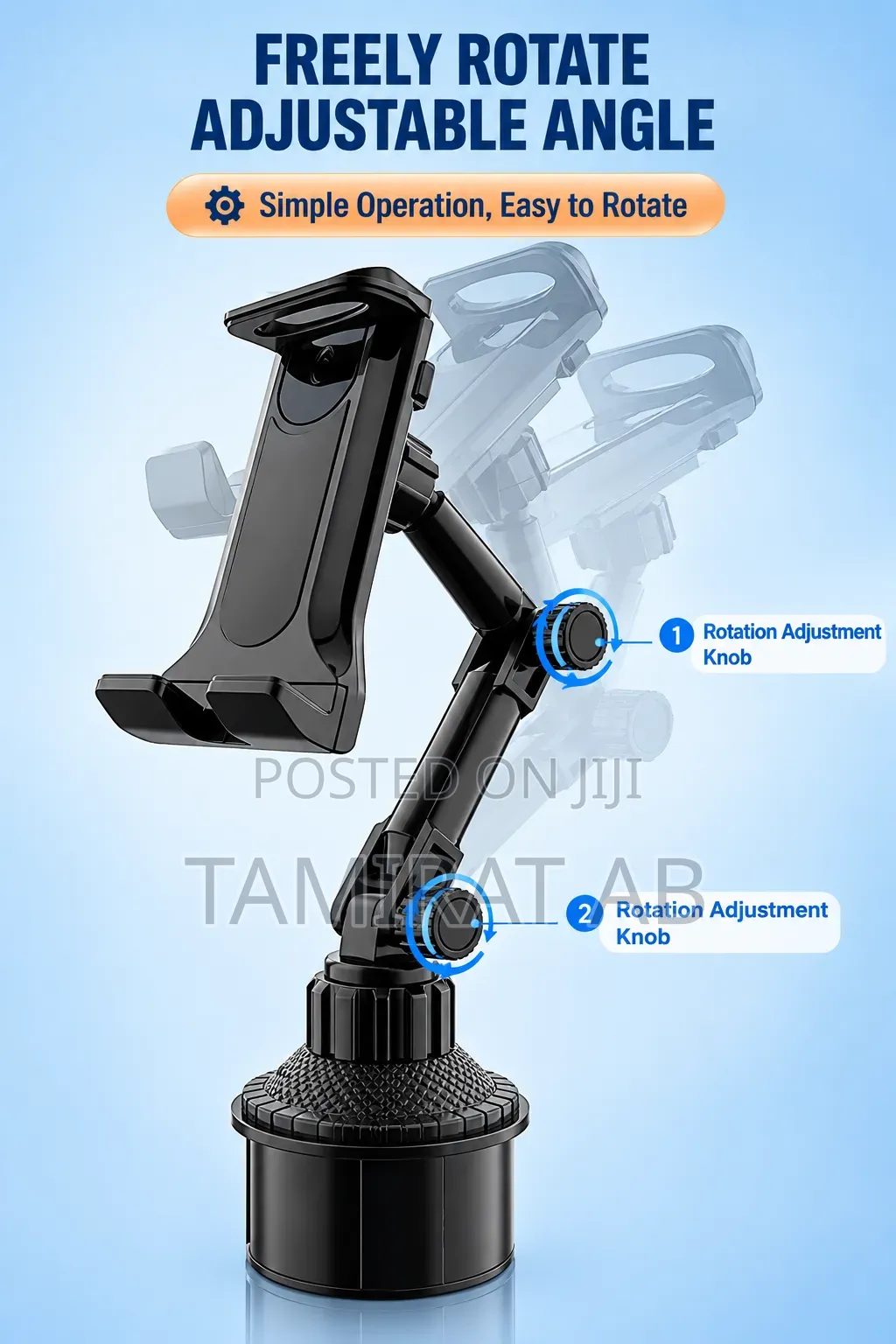 Universal Car Cup Holder Mount for Phone & Tablet (4.7" - 14")