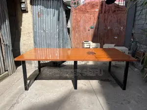 Large Wooden Meeting Table With Metal Legs - Slightly Used