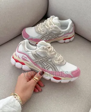Asics Gel NYC Cream, Mineral Beige, Pink Fashion Sneaker Shoe