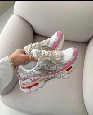 Asics Gel NYC Cream, Mineral Beige, Pink Fashion Sneaker Shoe