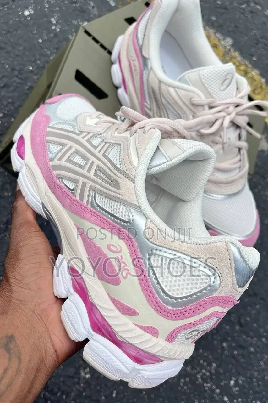 Asics Gel NYC Cream, Mineral Beige, Pink Fashion Sneaker Shoe