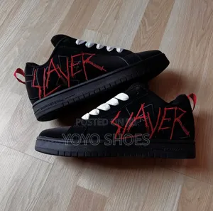 DC X Slayer Court Graffik Skate Blac/Red Unisex Fashion Sneaker