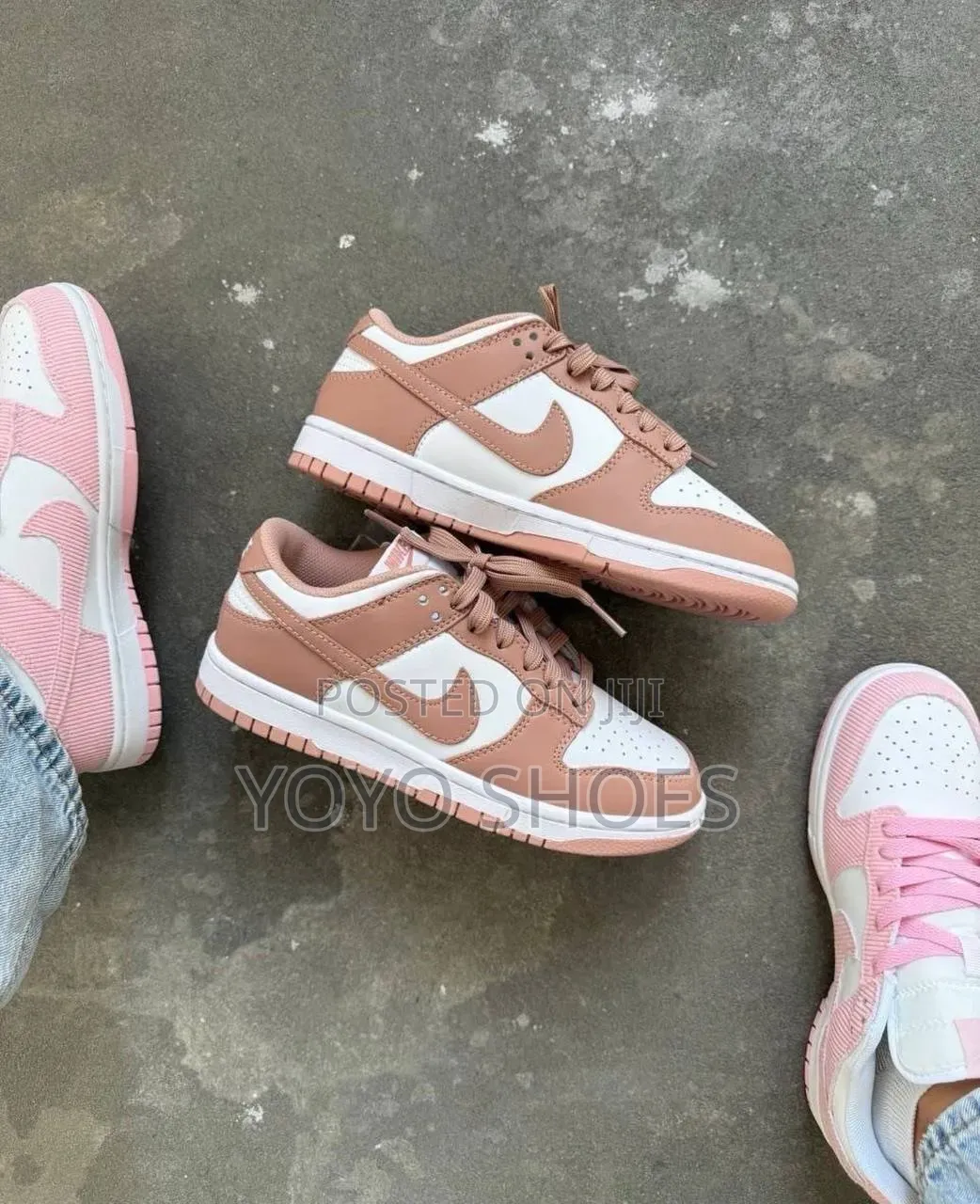 Shows the Nike Dunk Low "Rose Whisper" Women's Fashion Sneaker Shoe