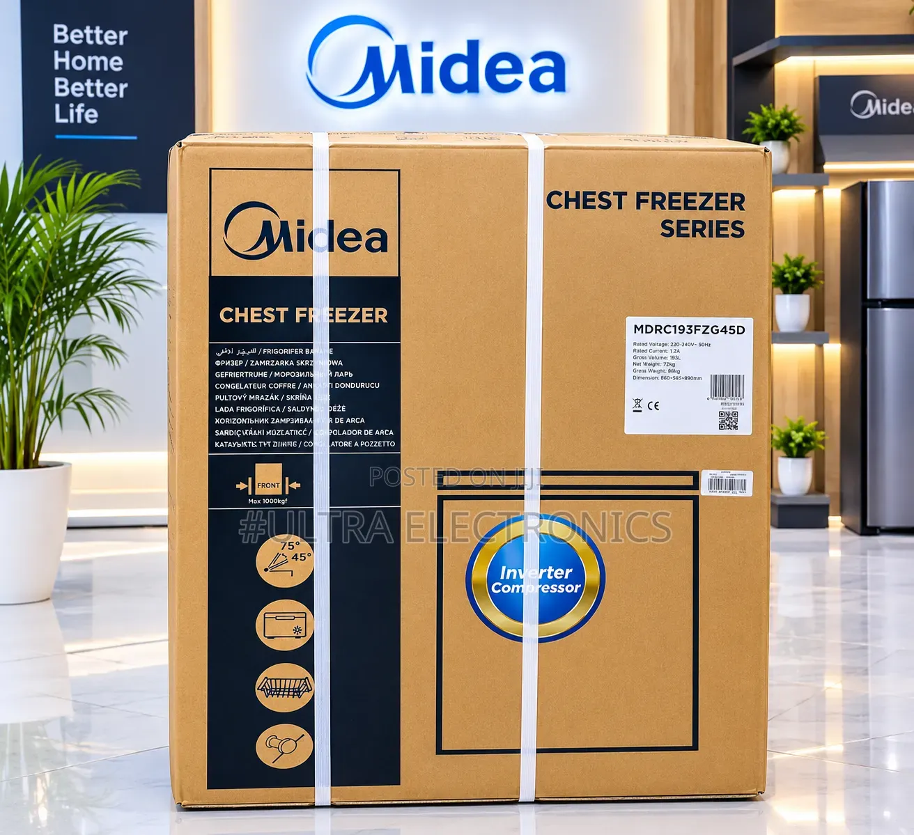 Midea Inverter Chest Freezer – 195 Liters Powerful