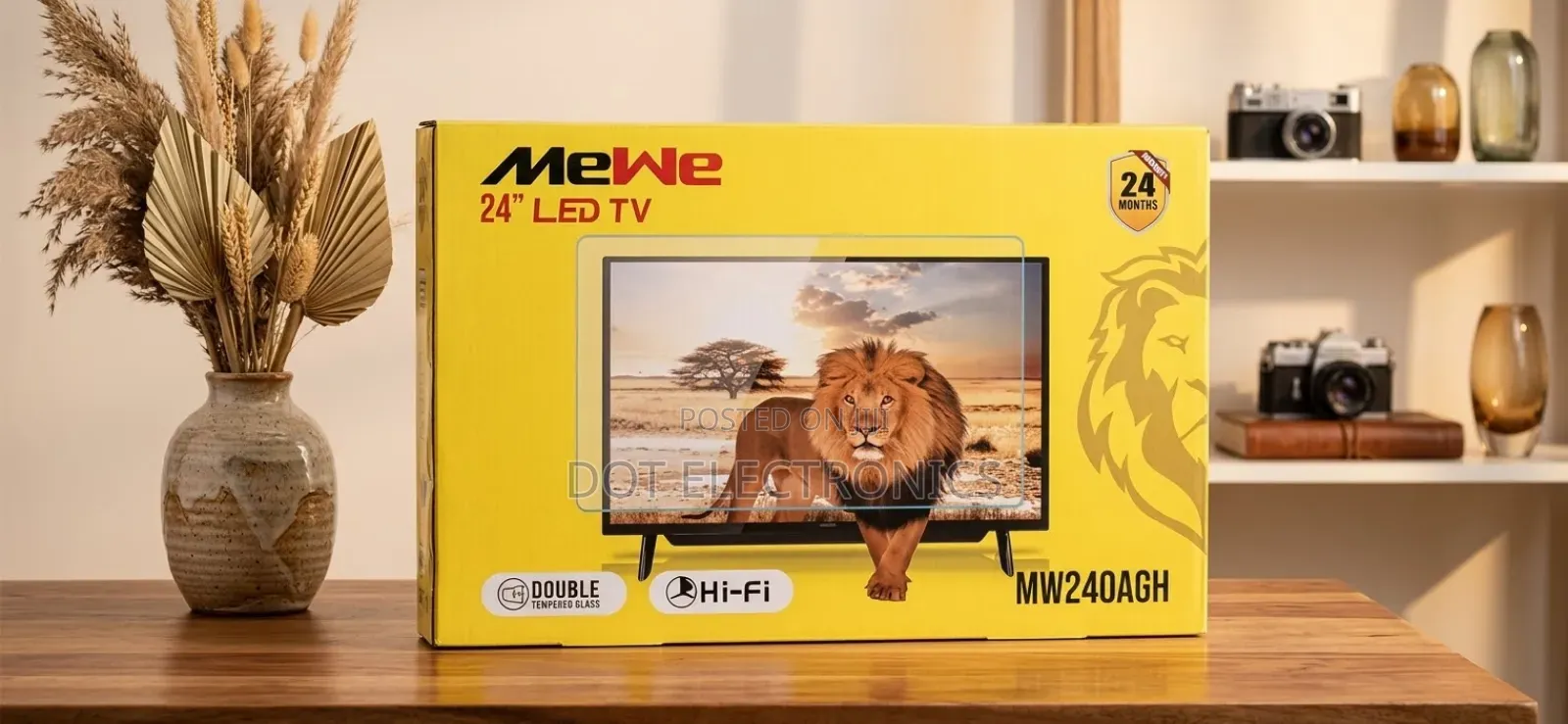 MeWe 24" LED TV (Model MW240AGH) – Double Tempered Glass