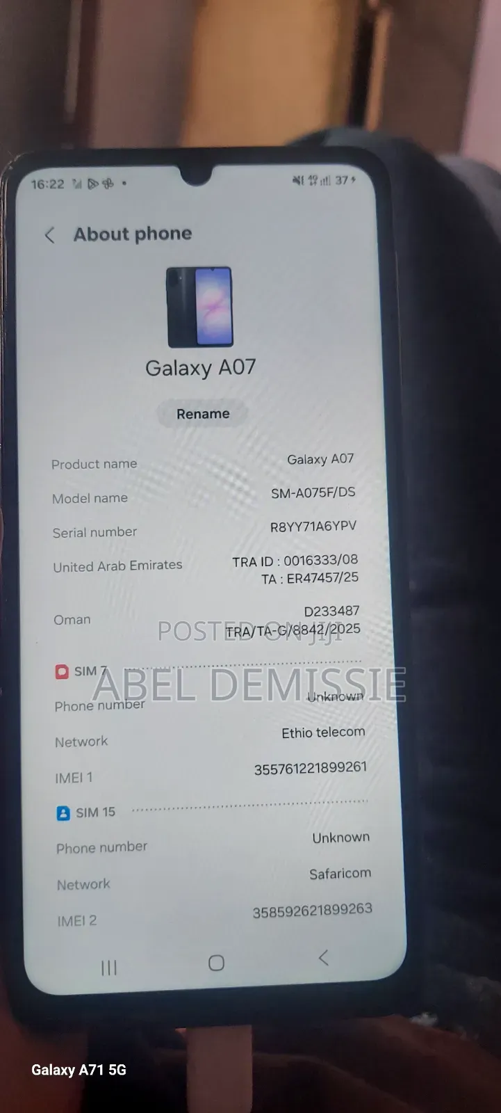 New Samsung Galaxy A07 4G 128 GB Gray