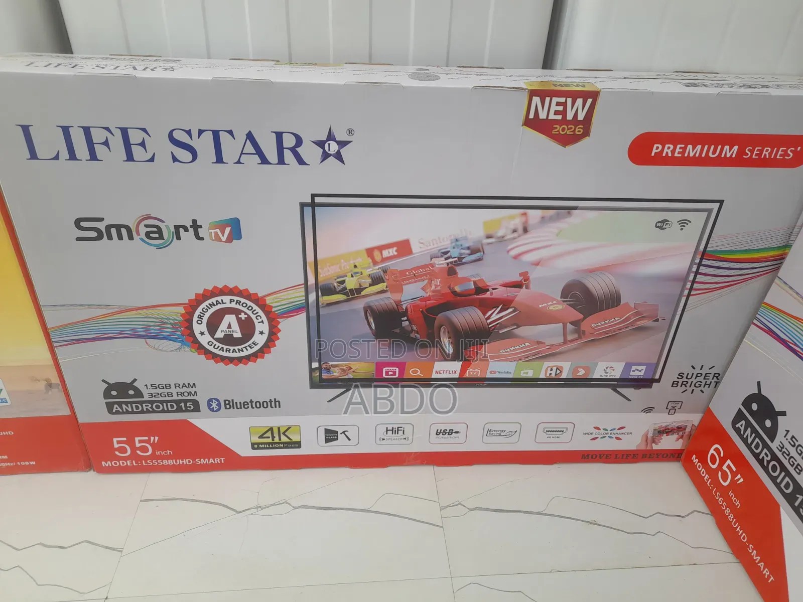 Life New 2026 Premium Series Smart TV 55 Inch Doubel Gelass Hifi Speak