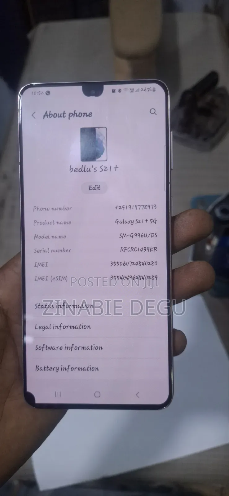 Samsung Galaxy S21 5G 128 GB Black