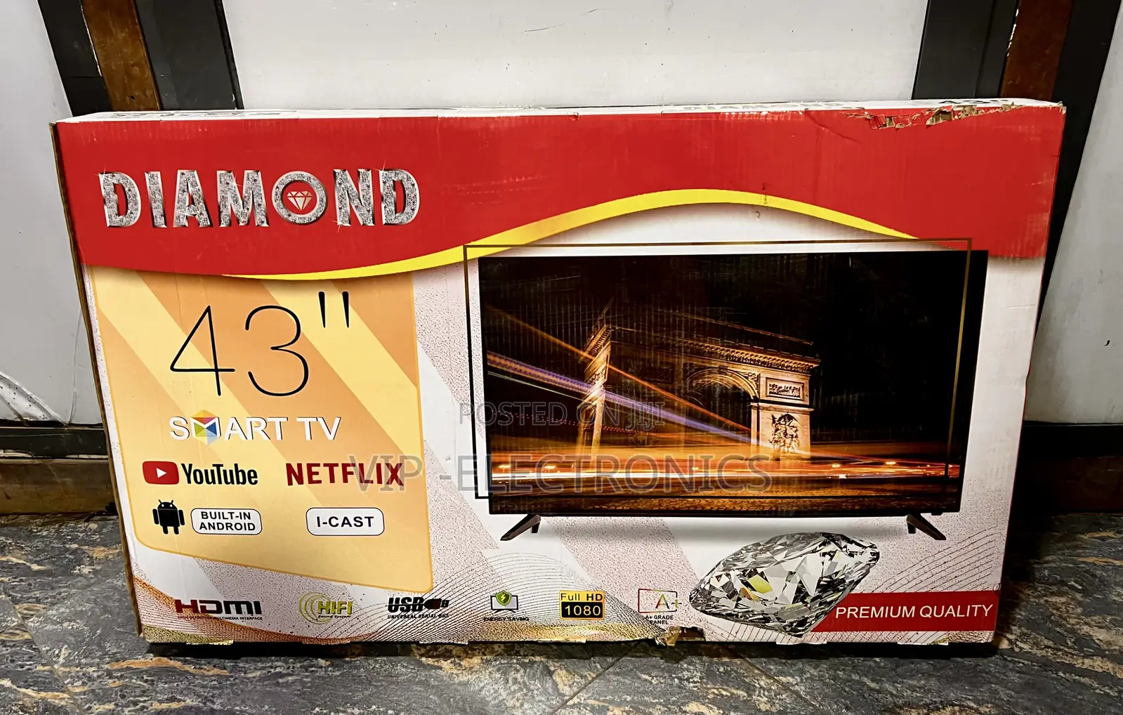 Diamond TV 43 Inch Smart LED TV – Modern Home Entertainment Television