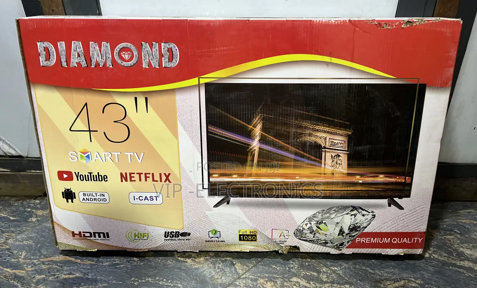 Diamond TV 43 Inch Smart LED TV – Modern Home Entertainment Television
