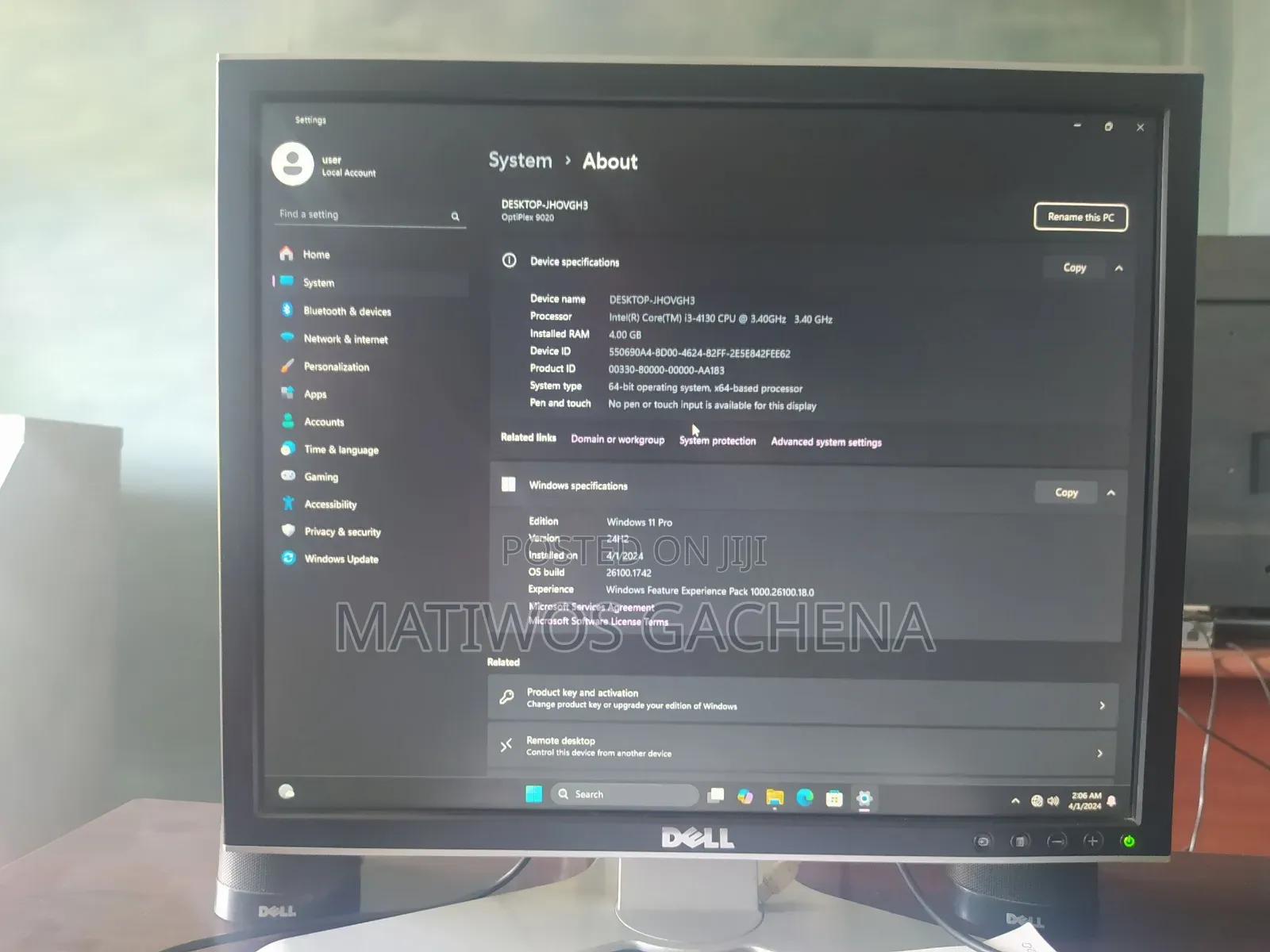 Desktop Computer Dell OptiPlex 9020 4GB Intel Core i3 HDD 500GB