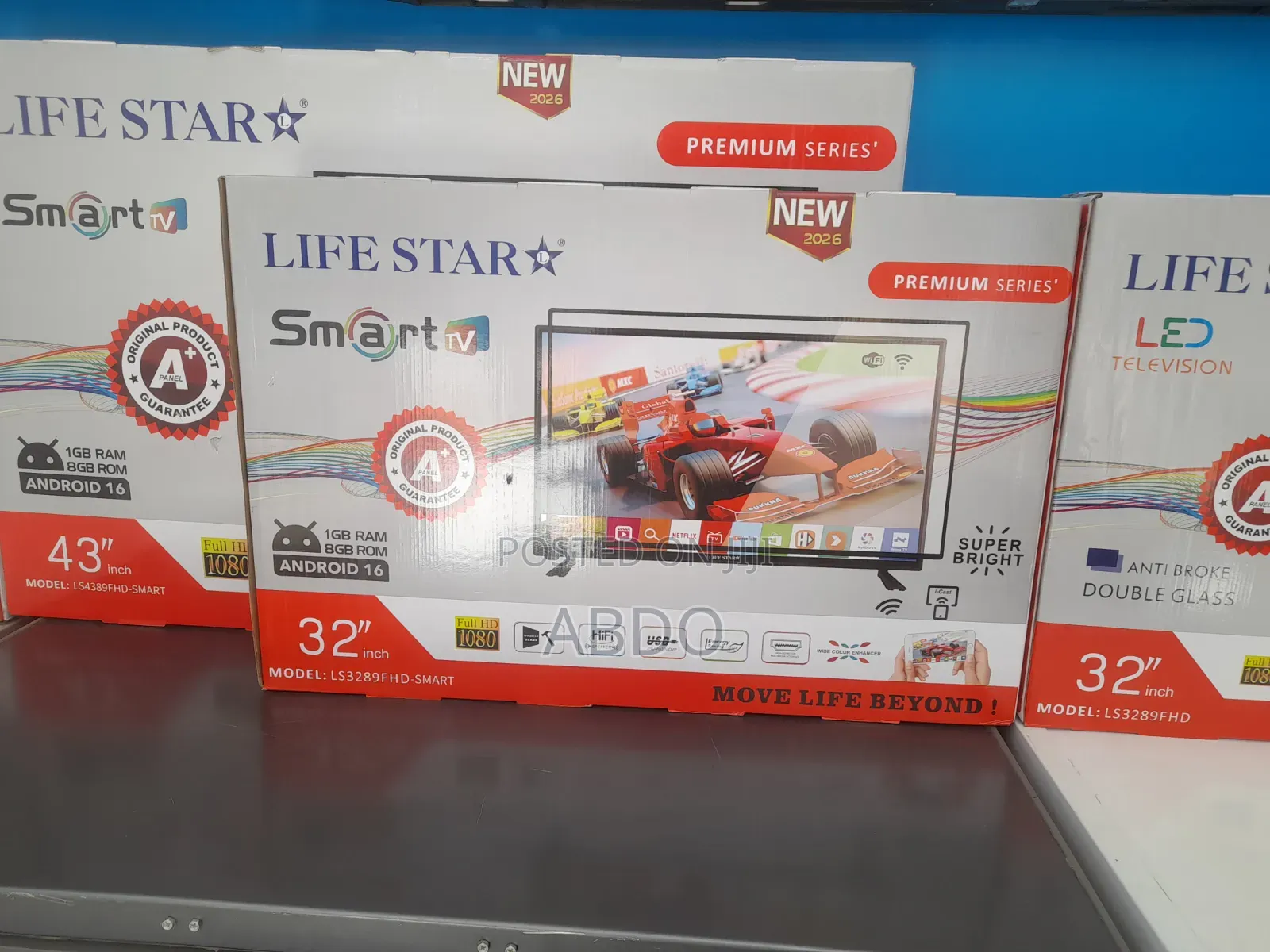 Life Star Smart TV 32 Inch Doubel Gelass 2026 New Premium Series Hifi