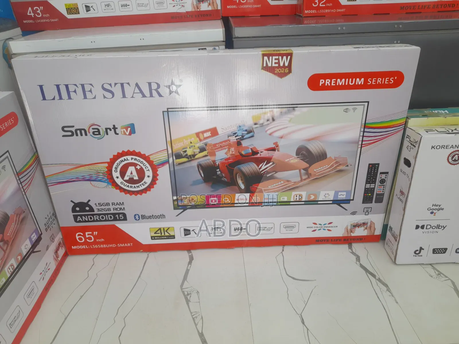 Life Star Smart TV 65 Inch 4k Andraid Doubel Gelass 2026 New Premium